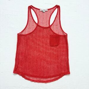 XXI Orange Open Knit Mesh Tank Top, Size Medium